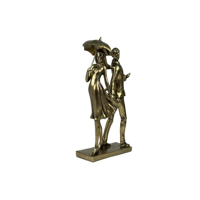 Figura Decorativa Pareja Tomados de la Mano 36 cm Color Dorado
