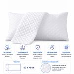 Set de Fundas Protectoras para Almohada Acolchadas Estándar Color Blanco, 2 Piezas