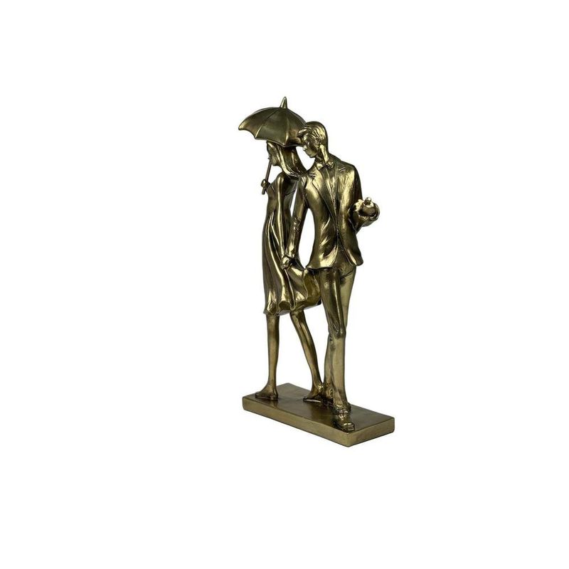 Figura Decorativa Pareja Tomados de la Mano 36 cm Color Dorado