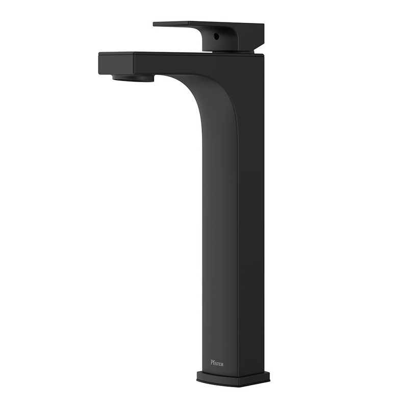 Grifo Monomando Alto para Lavamanos con Sello Cerámico Antigoteo Color Negro Mate