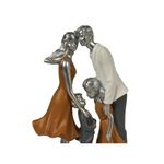 Figura Decorativa Familia de Cuatro Integrantes Color Plateado, Azul y Naranja