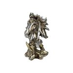 Figura Decorativa Cabeza de Caballo 27 cm Color Plateado y Dorado
