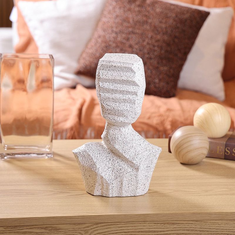 Figura Decorativa Busto Abstracto Color Beige