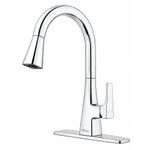 Grifo para Lavatrastos Pull Down Monocontrol con Cuello Alto Giratorio 360° en Acero Brillante