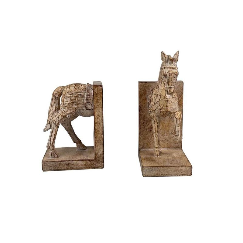 Sujetalibros Decorativo Caballo Color Café 2 Piezas