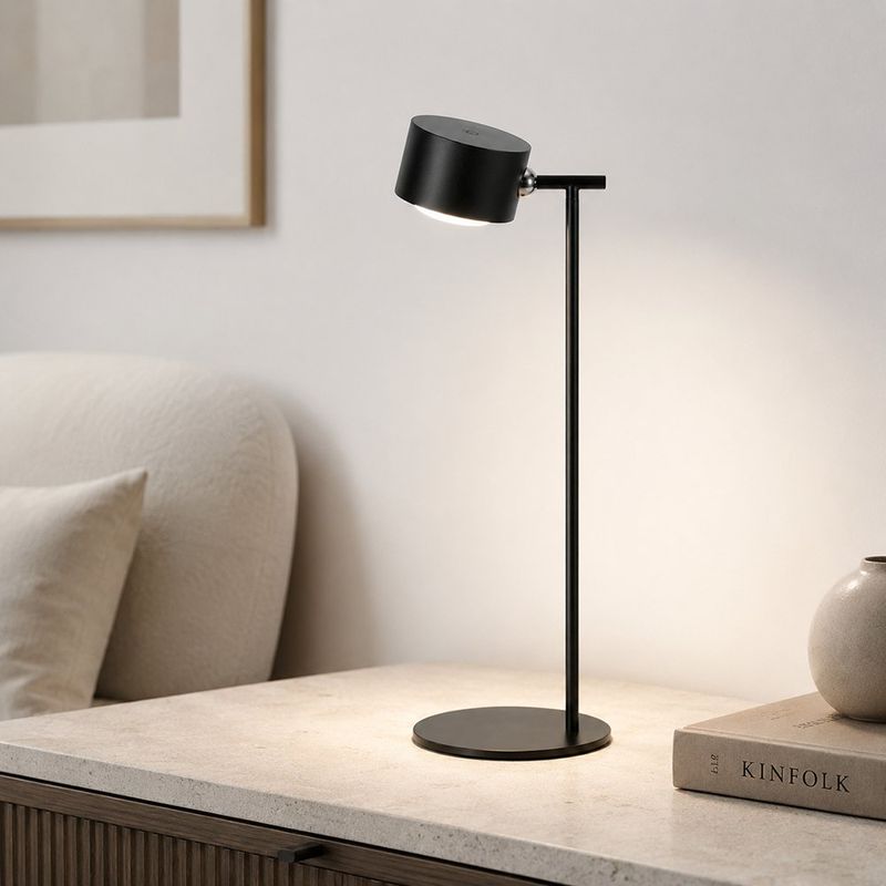 Lámpara LED Negra Multifunción 4 en 1 Recargable con Control de Temperatura