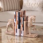 Sujetalibros Decorativo Caballo Color Café 2 Piezas