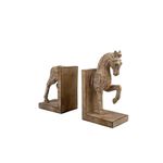 Sujetalibros Decorativo Caballo Color Café 2 Piezas