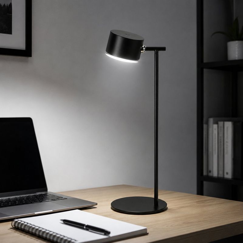 Lámpara LED Negra Multifunción 4 en 1 Recargable con Control de Temperatura
