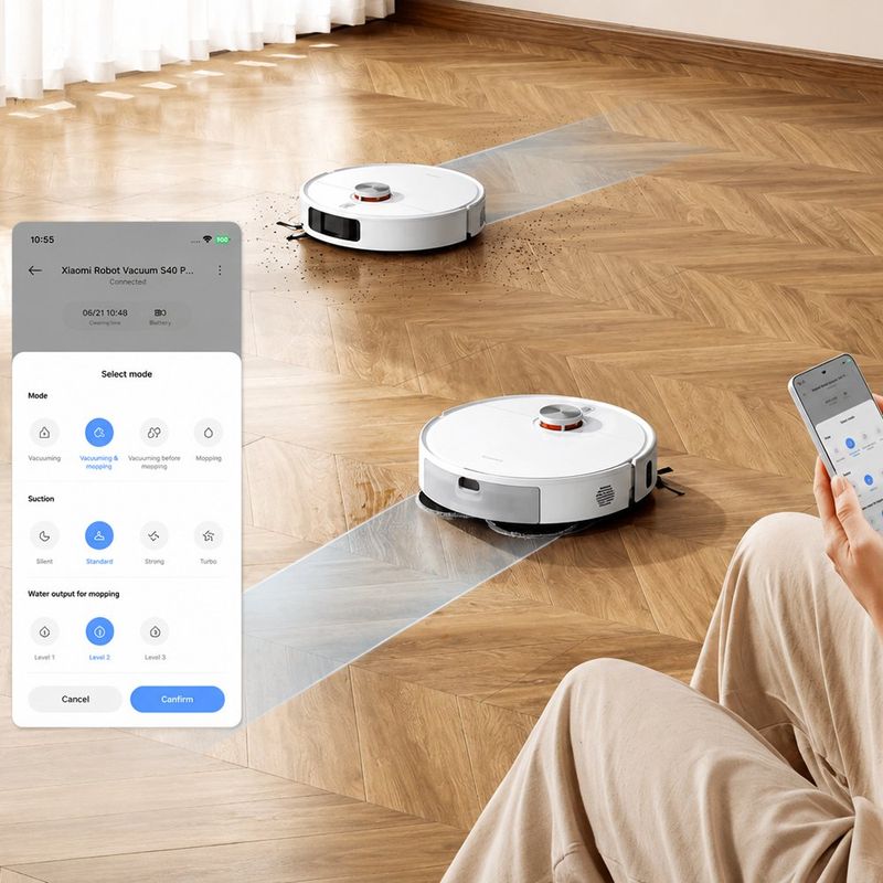 Robot Vacuum S40Pro Xiaomi Aspiradora y Limpiadora con Succión de 15,000 Pa