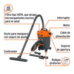 Aspiradora de Sólidos y Líquidos con Filtro HEPA de 3 galones