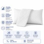Set de Fundas Protectoras para Almohada Acolchadas King Color Blanco, 2 Piezas