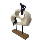 Figura Decorativa Siluetas en Nube Doble con Base Color Café y Negro