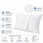 Set de Fundas Protectoras para Almohada Impermeables Queen Color Blanco, 2 Piezas