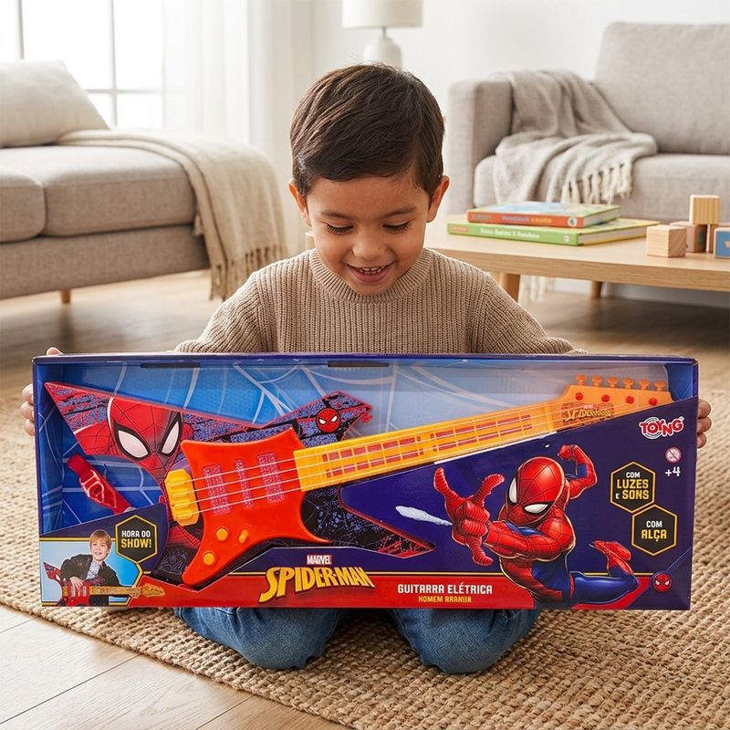 Guitarra Eléctrica Infantil de Spider-Man con Luces y Sonido