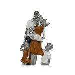 Figura Decorativa Familia de Cinco Integrantes 12.5 x 25.5 cm Color Plateado y Naranja