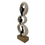 Figura Decorativa de Siluetas en Anillos con Base Color Café y Negro