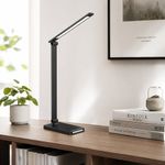 Lámpara LED de Escritorio Negra Ajustable con Función de Carga Integrada de 7.2W