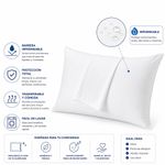 Set de Fundas Protectoras para Almohada Impermeables Estándar Color Blanco, 2 Piezas