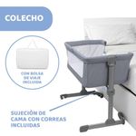 Cuna Ajustable en 6 Niveles de Altura con Ruedas y Bolsa de Transporte Color Gris