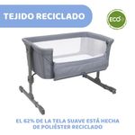 Cuna Ajustable en 6 Niveles de Altura con Ruedas y Bolsa de Transporte Color Gris