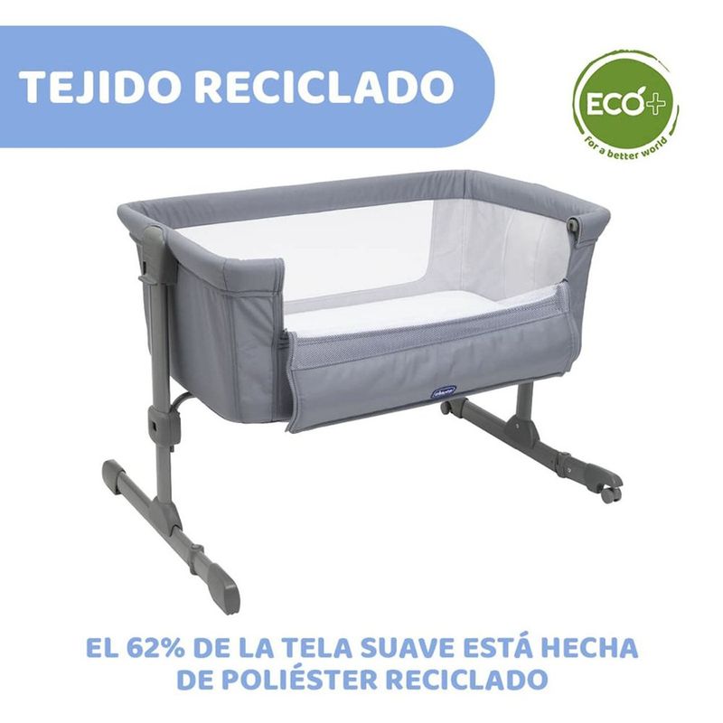 Cuna Ajustable en 6 Niveles de Altura con Ruedas y Bolsa de Transporte Color Gris