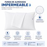 Set de Fundas Protectoras para Almohada Impermeables King Color Blanco, 2 Piezas