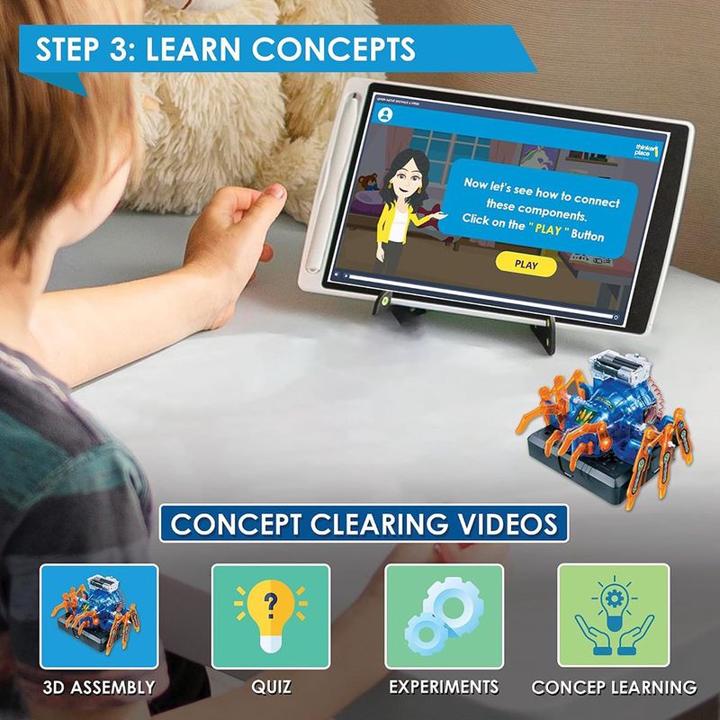 Kit Educativo STEM Araña Robótica para Armar con Motor y Piezas Móviles Multicolor