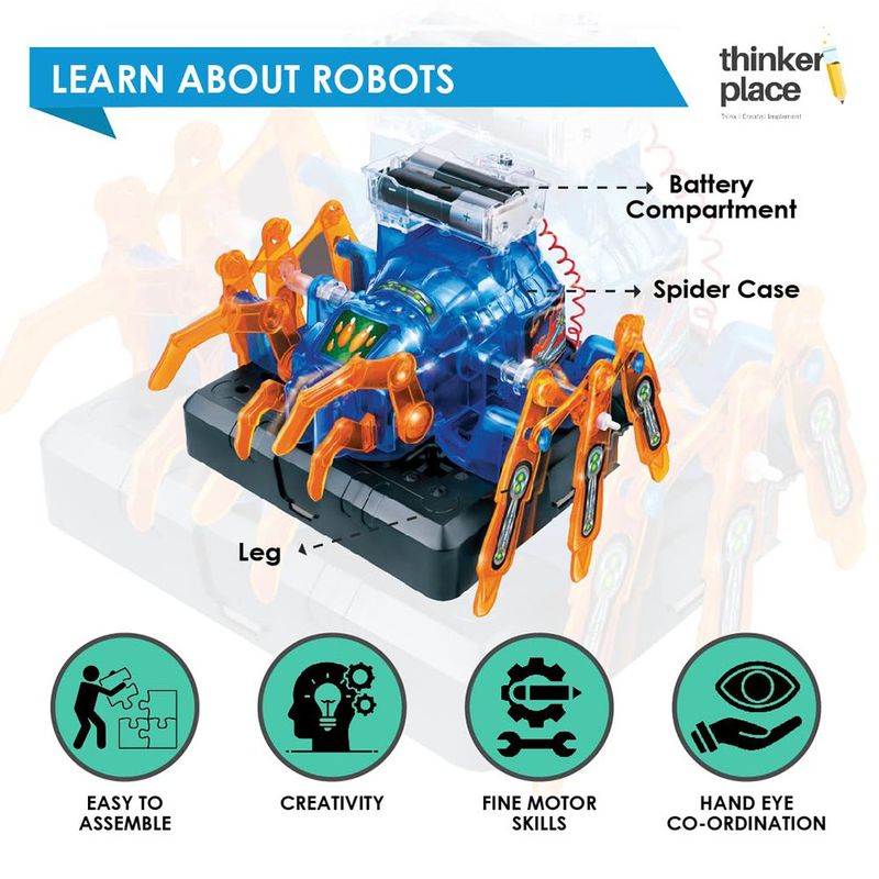 Kit Educativo STEM Araña Robótica para Armar con Motor y Piezas Móviles Multicolor