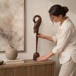 Ave Decorativa Curva 78 cm Color Café