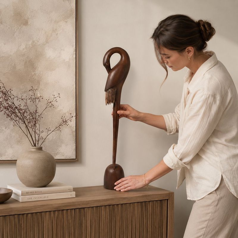 Ave Decorativa Curva 78 cm Color Café