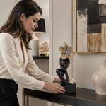 Figura Decorativa Dama Floral 32.5 cm