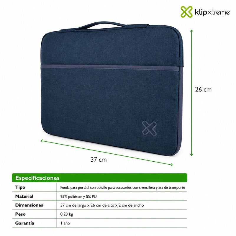 Funda Protectora para Laptop Nova de 14 plg en Color Azul