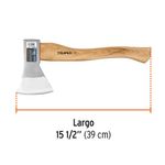 Hacha Europea de Acero al Carbono 800 g con Mango Hickory 15 Plg