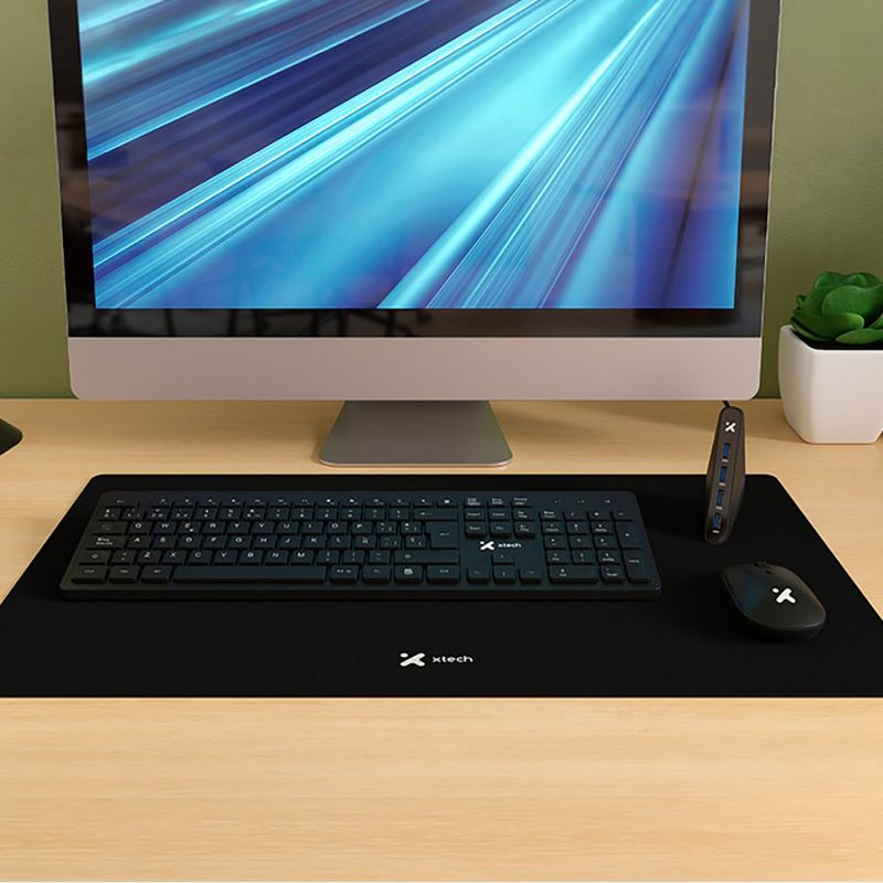 Kit Inalámbrico de Teclado y Mouse con HUB USB 3.0 de 4 Puertos