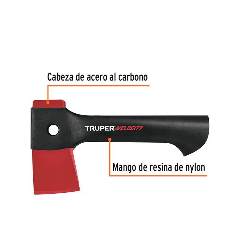 Hacha Cazadora de Acero al Carbono 1 lb con Mango de Nylon y Funda 9 Plg