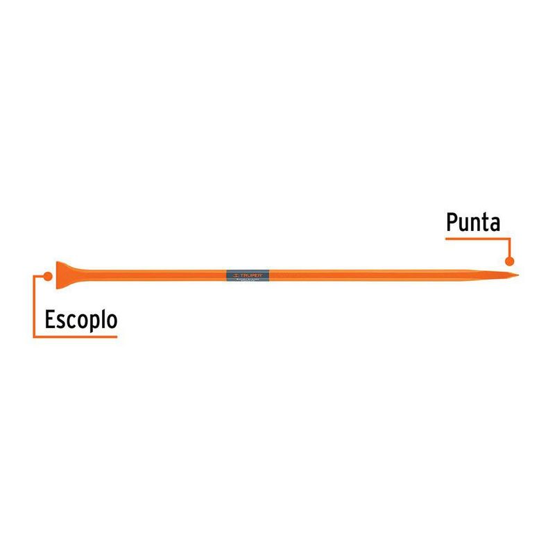 Barreta de Punta de Acero con Escoplo 60 mm y Sección Hexagonal 7/8 Plg x 100 cm