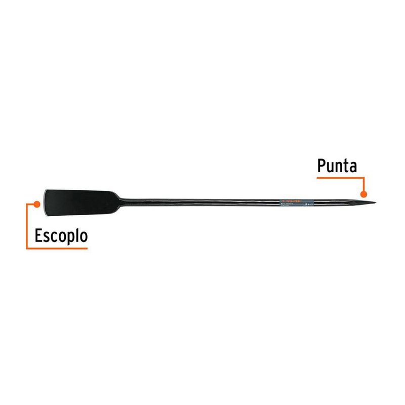 Barra Cavadora de Acero Medio Carbono con Escoplo 102 mm y Diámetro 1 Plg x 120 cm