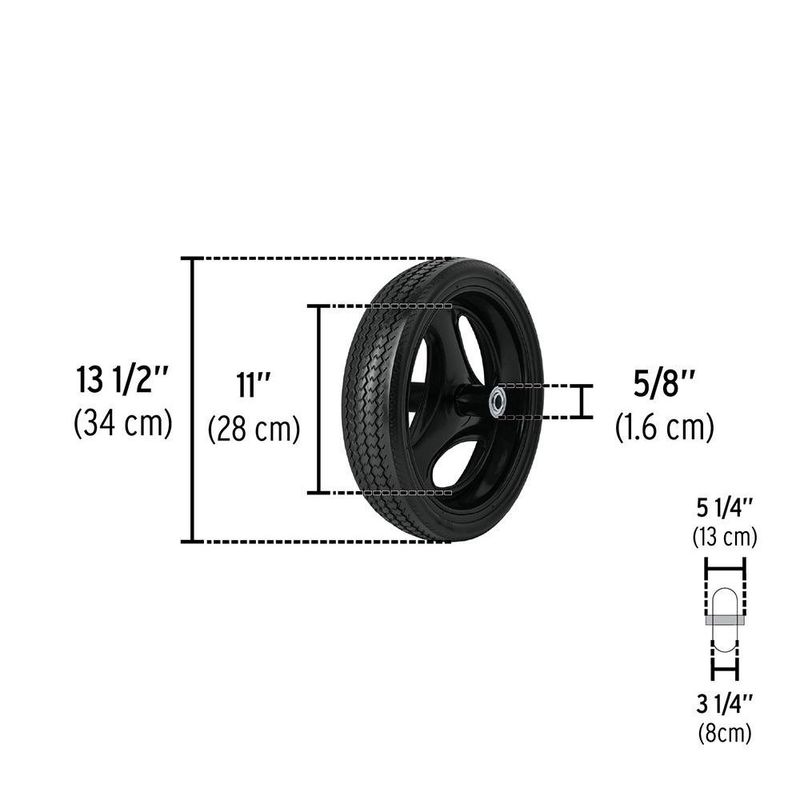 Carretilla de Lámina 4.5 pies³ con Llanta Sólida y Bastidor Tubular Roja