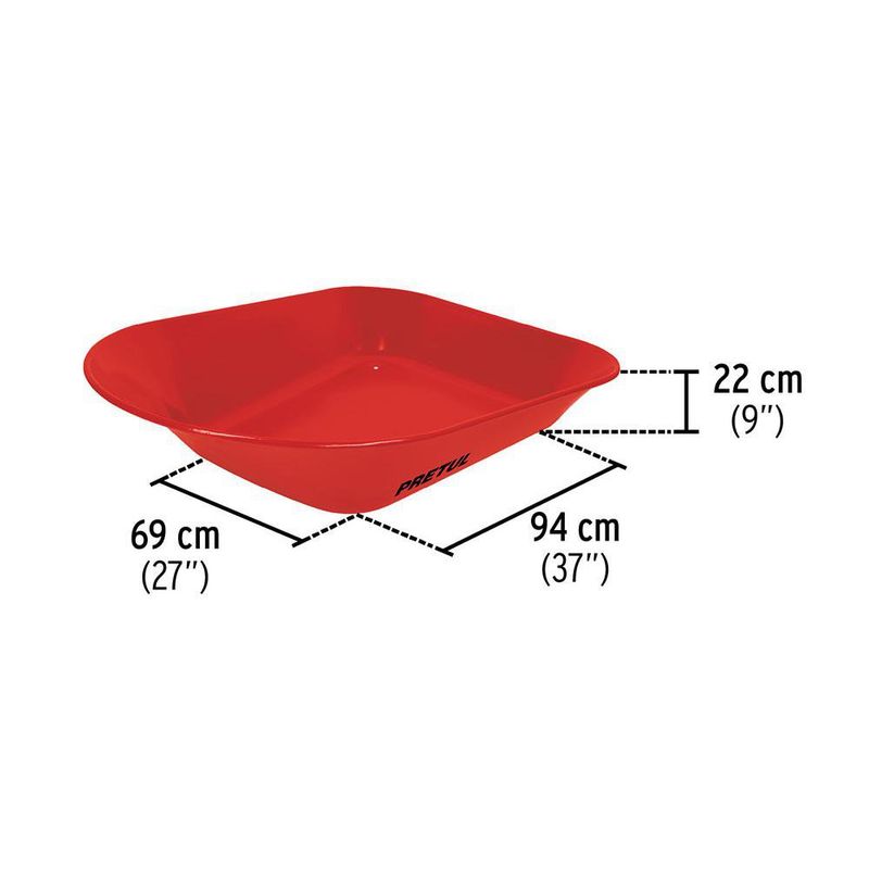 Carretilla de Lámina 4.5 pies³ con Llanta Sólida y Bastidor Tubular Roja