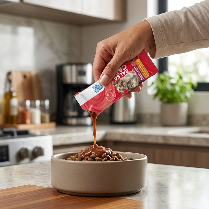 Salsa para Perro y Gato Sabor Carne en Sobres de 15 g, 12 Unidades