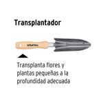 Transplantador de Jardín con Cabeza de Acero al Carbono y Mango de Madera 6 Plg
