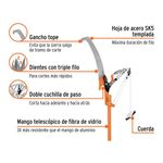 Cortador de Ramas Altas con Mango Telescópico de Fibra de Vidrio 3.6 Metros