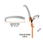 Cortador de Ramas Altas con Mango Telescópico de Fibra de Vidrio 3.6 Metros