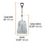 Pala Sanitaria de Aluminio con Mango de Madera y Puño "Y" 46 Plg