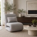 Sillón Sofá Billy Plegable con Almohada de 127 x 65 x 32 cm Gris Claro