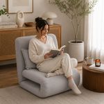 Sillón Sofá Billy Plegable con Almohada de 127 x 65 x 32 cm Gris Claro