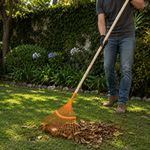 Rastrillo Abanico Metálico de 22 Dientes con Mango de Madera 18 Plg