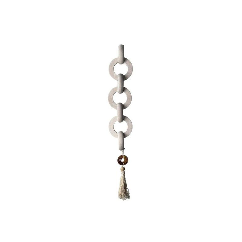 Cadena Decorativa con Borla 64 cm Color Blanco