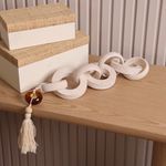 Cadena Decorativa con Borla 64 cm Color Blanco